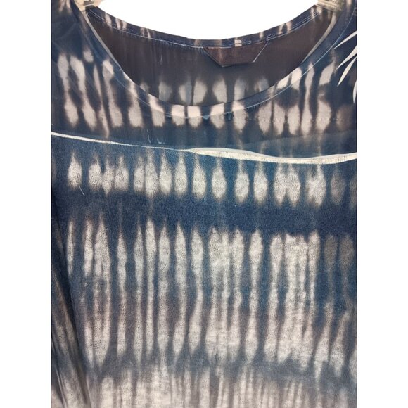 Women's Short Sleeve Tie-Dyed Tunic Top-MEDIUM-Casual Loose Fit-Long- Semi-Sheer - Picture 6 of 10